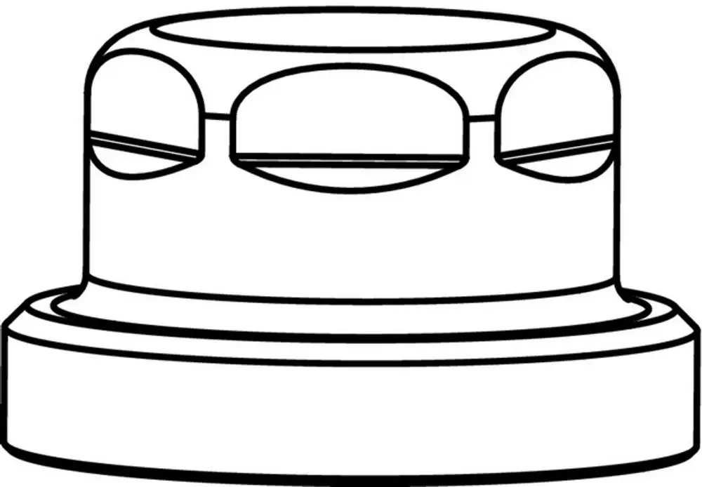 Metallverschlusskappe in zylindrischer Form mit zwei ovalen Öffnungen, hergestellt von IMI Hydronic Engineering.